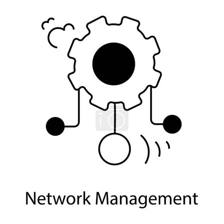 Illustration for Network management web icon isolated on white background, vector illustration - Royalty Free Image