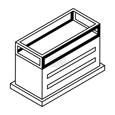 Illustration for Store Counter Isometric flat Icon - Royalty Free Image