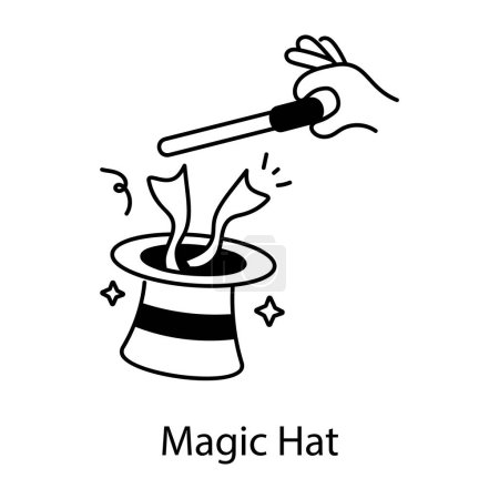 Illustration for Magic hat line icon, vector illustration - Royalty Free Image