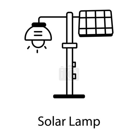 Ilustración de Icono de la lámpara solar en el diseño de línea - Imagen libre de derechos