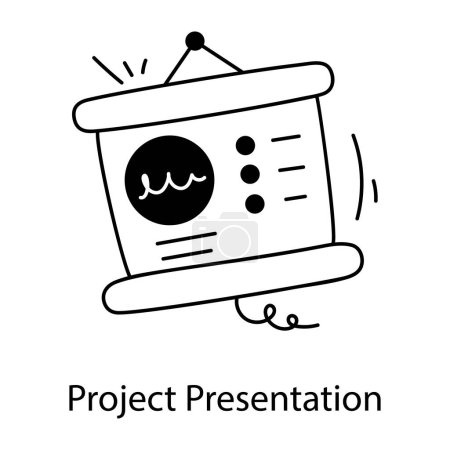Illustration for Project presentation icon in flat design, vector illustration - Royalty Free Image
