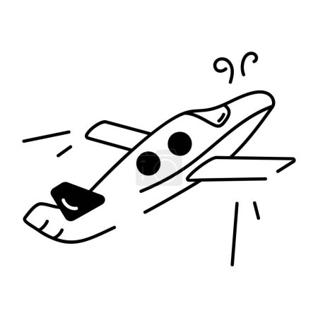 Illustration for Airplane flight, vector illustration simple design - Royalty Free Image
