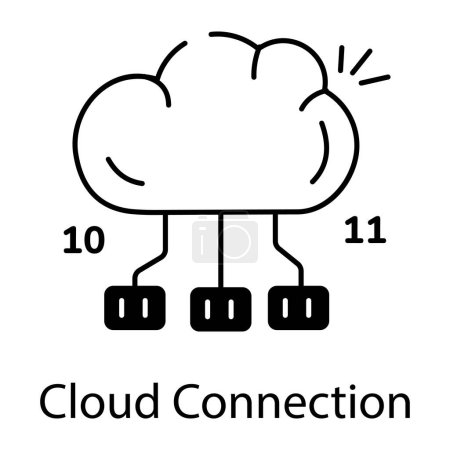 Ilustración de Icono de conexión a la nube, estilo de esquema - Imagen libre de derechos