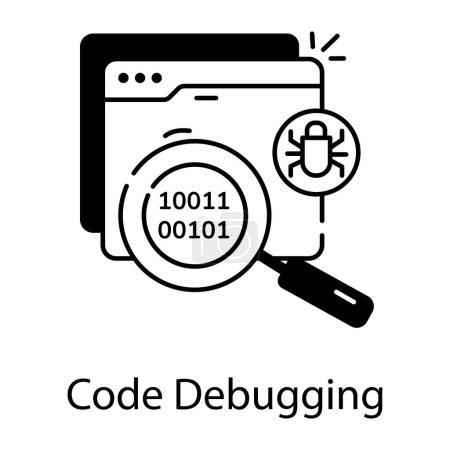 Ilustración de Depuración de código, ilustración vectorial diseño simple - Imagen libre de derechos