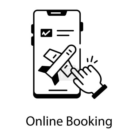 Illustration for Web design icon, vector illustration of online booking - Royalty Free Image