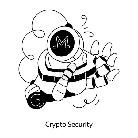 Foto de Una mini ilustración garabato de la seguridad Crypto - Imagen libre de derechos