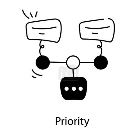 Ilustración de Icono de prioridad en el diseño plano, ilustración vectorial - Imagen libre de derechos