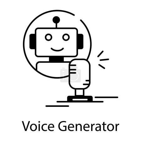 Voice generator black and white vector icon