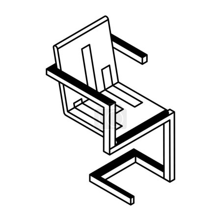 Illustration for Chair icon over white background, vector illustration - Royalty Free Image