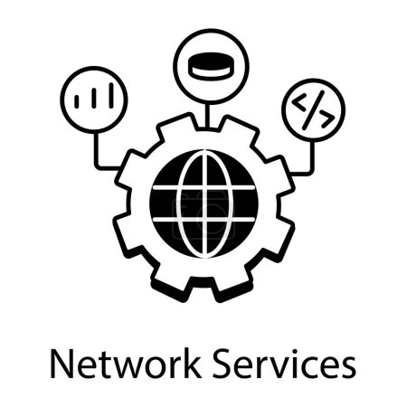Téléchargez les illustrations : Icône des services réseau, illustration simple - en licence libre de droit