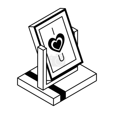 Ilustración de Marco de la foto con el corazón, tema del día de San Valentín, ilustración vectorial diseño aislado - Imagen libre de derechos