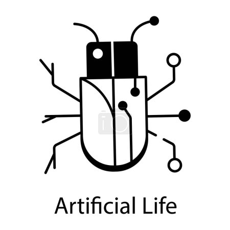 Artificial life black and white vector icon