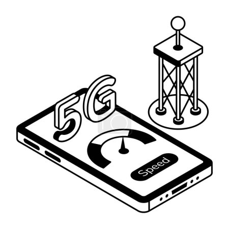 Illustration for 5g internet connection concept, internet technology, vector illustration - Royalty Free Image
