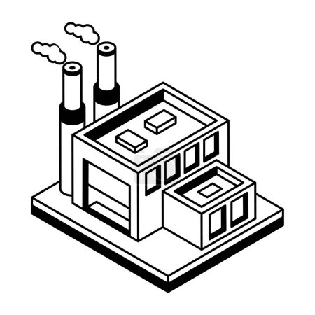 Illustration for Factory building with smoke and chimneys cartoon vector illustration graphic design - Royalty Free Image