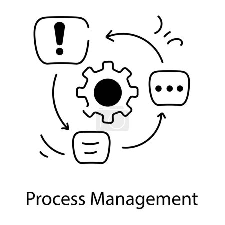 Téléchargez les illustrations : Icône de gestion des processus en design plat, illustration vectorielle - en licence libre de droit