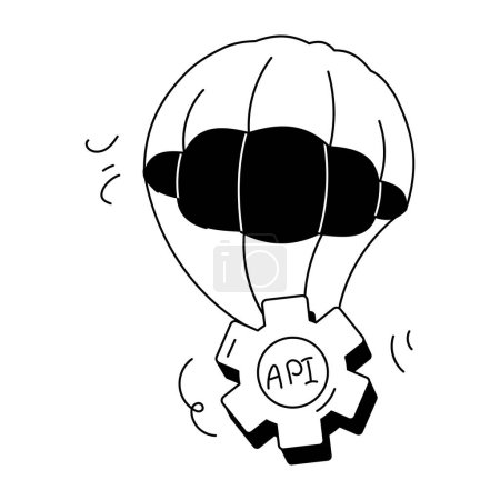 Illustration for Parachute web icon isolated on white background, vector illustration - Royalty Free Image