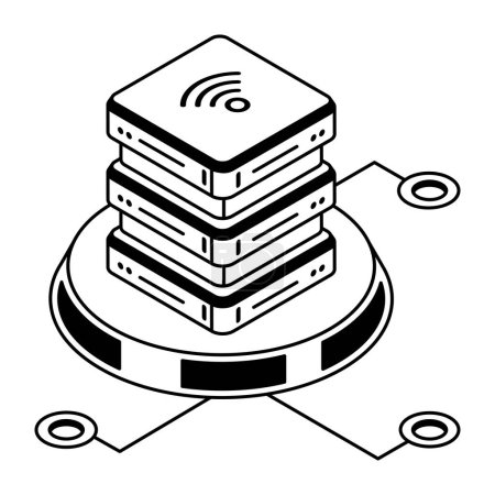 Ilustración de Internet Technology Esquema plano Icono - Imagen libre de derechos
