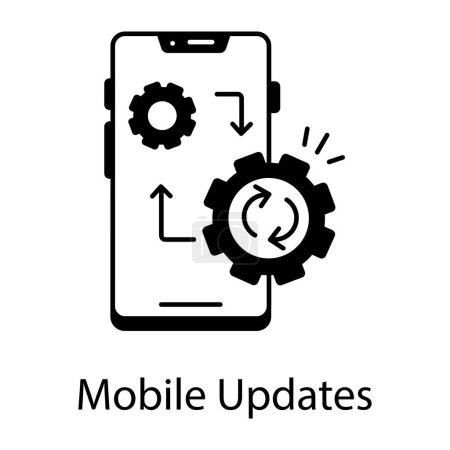 Illustration for Mobile updates icon design. vector design - Royalty Free Image