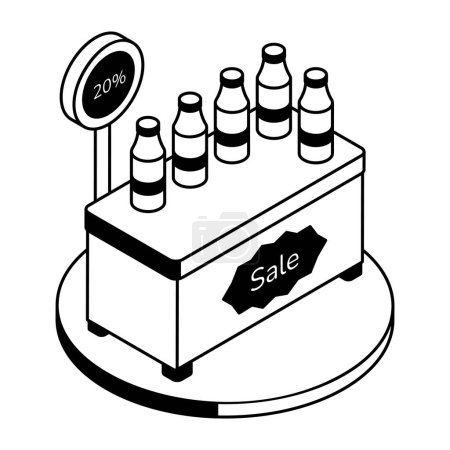 Téléchargez les illustrations : Bouteilles de soude à vendre, illustration vectorielle design simple - en licence libre de droit