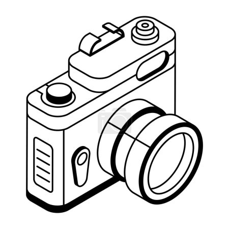 Téléchargez les illustrations : Icône de l'appareil photo, illustration vectorielle design simple - en licence libre de droit