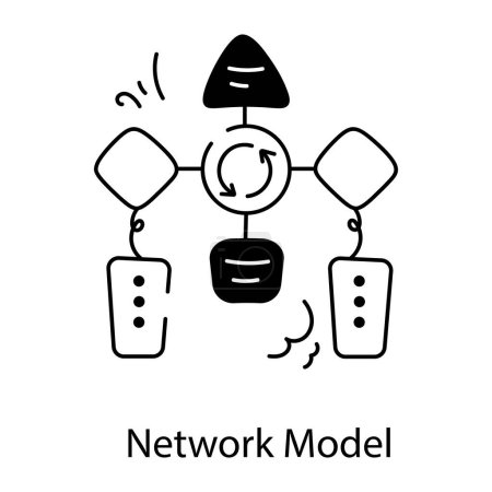 network model, vector illustration simple design