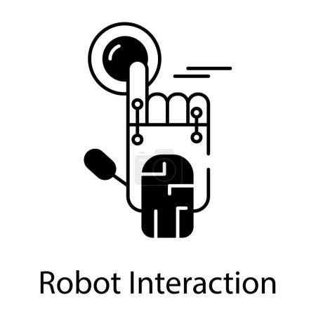 Téléchargez les illustrations : Icône d'interaction robot, illustration vectorielle conception simple - en licence libre de droit