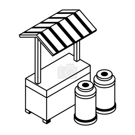 Ilustración de Icono de la tienda al aire libre, vector ilustración diseño simple - Imagen libre de derechos