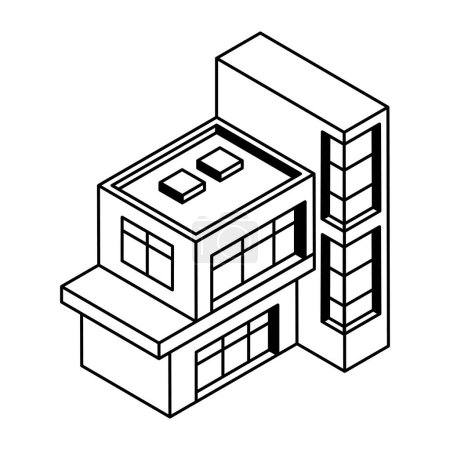 Illustration for Building icon on white background, vector illustration - Royalty Free Image