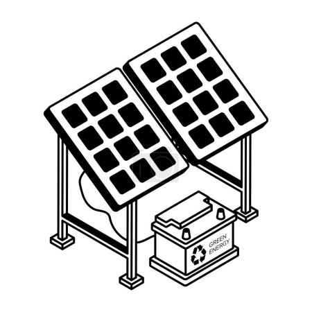 Téléchargez les illustrations : Système de panneaux solaires, illustration vectorielle - en licence libre de droit