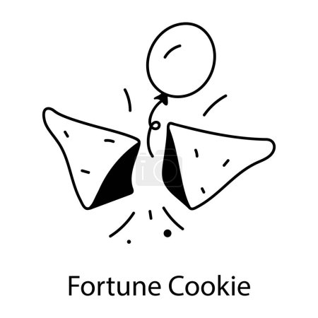 Illustration for Fortune cookie hand drawn icon - Royalty Free Image