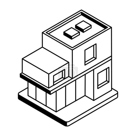 Illustration for Building icon on white background, vector illustration - Royalty Free Image