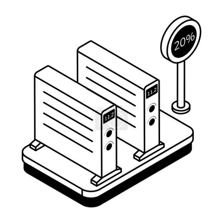 Store Counter Isometric flat Icon