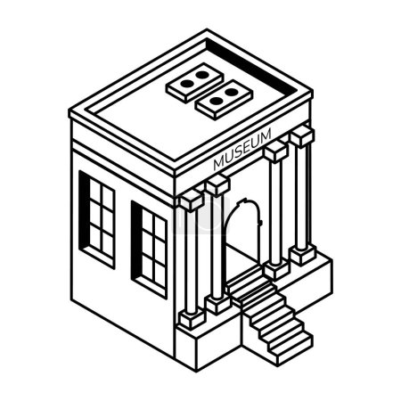 Illustration for Museum building isometric icon vector illustration - Royalty Free Image