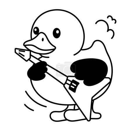 Illustration for Check out this doodle icon of duck guitar - Royalty Free Image