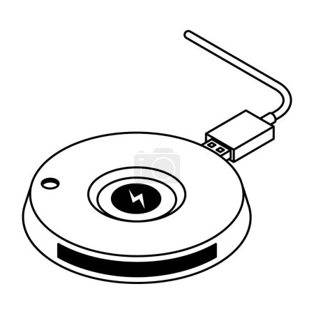 Illustration for Isometric icon of charging pad - Royalty Free Image