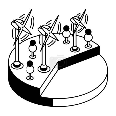 Ilustración de Eco Energy Icono isométrico plano - Imagen libre de derechos