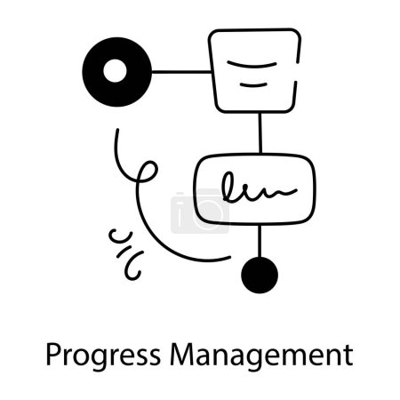 Ilustración de Icono de gestión del progreso, ilustración vectorial - Imagen libre de derechos