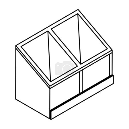 Téléchargez les illustrations : Icône de boîtes dans le style de contour - en licence libre de droit