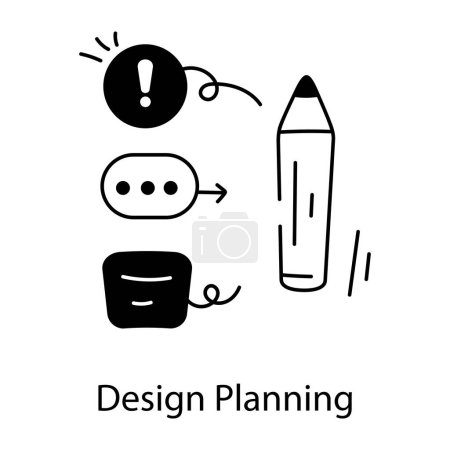 Ilustración de Icono de planificación de diseño en diseño plano, ilustración vectorial - Imagen libre de derechos
