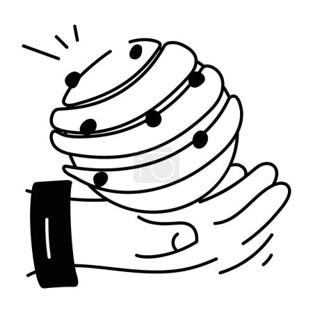 Ilustración de Icono de panadería en estilo doodle, ilustración vectorial - Imagen libre de derechos