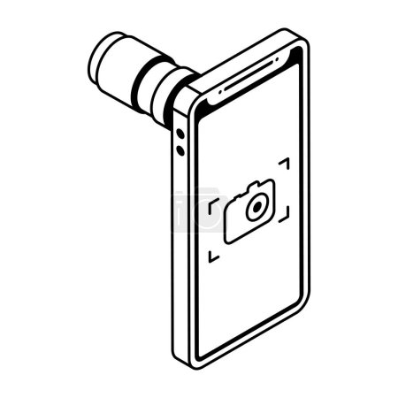 Téléchargez les illustrations : Smartphone avec technologie caméra illustration vectorielle design - en licence libre de droit