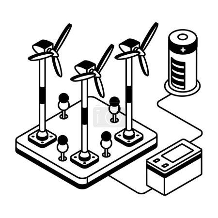Ilustración de Icono de la planta de energía vector ilustración - Imagen libre de derechos