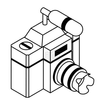 Téléchargez les illustrations : Icône web caméra isolée sur fond blanc, illustration vectorielle - en licence libre de droit