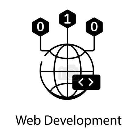 Ilustración de Etiquetas de desarrollo web ilustración vectorial en blanco y negro - Imagen libre de derechos