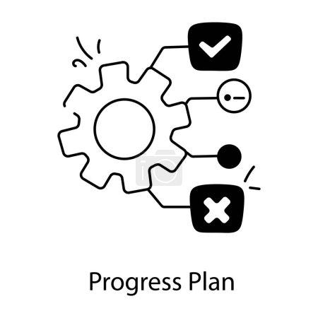Illustration for Progress plan icon in flat design, vector illustration - Royalty Free Image