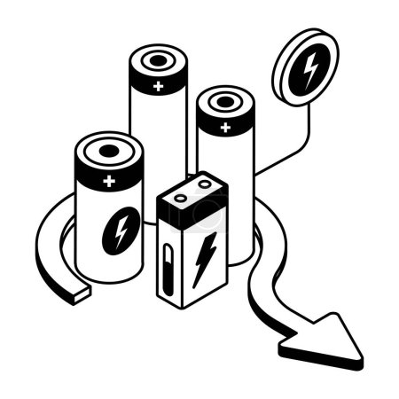 Illustration for Outline illustration of battery vector icons for web - Royalty Free Image