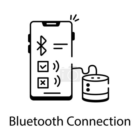 Téléchargez les illustrations : Icône de connexion Bluetooth, vecteur de design plat moderne - en licence libre de droit