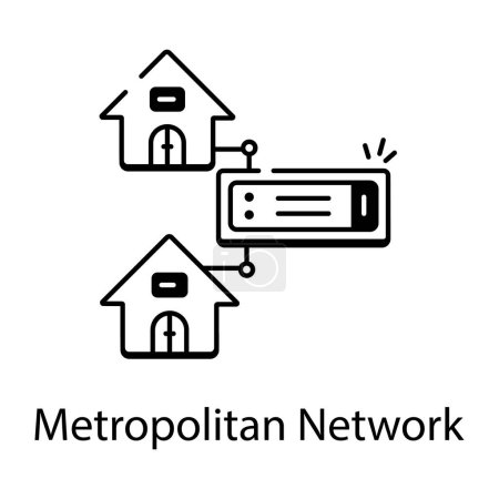 Ilustración de Ilustración vectorial del icono de la Red Metropolitana - Imagen libre de derechos