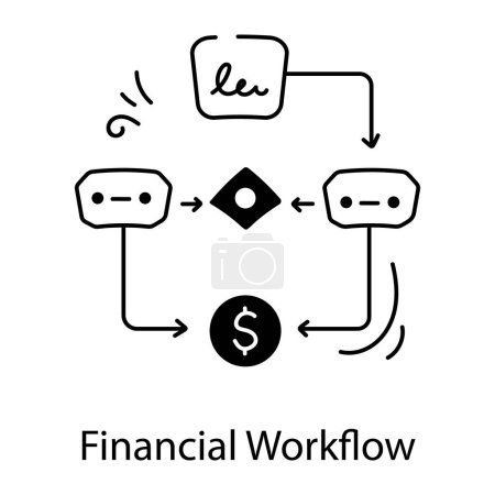línea de flujo financiero icono vector.