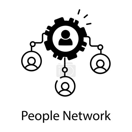 People Network Icon in flachem Design, Vektorillustration